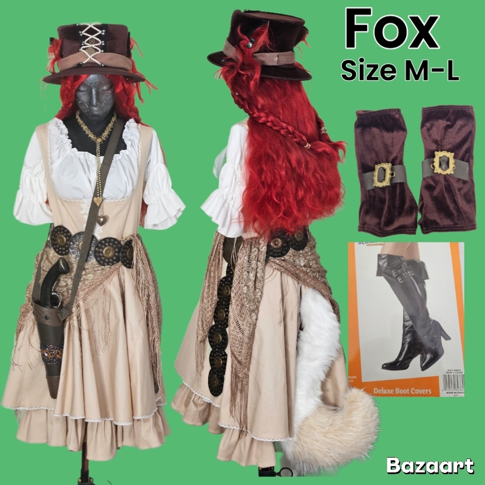 Medieval Steampunk Fox Halloween Costume Cosplay Complete Size M/L Adult